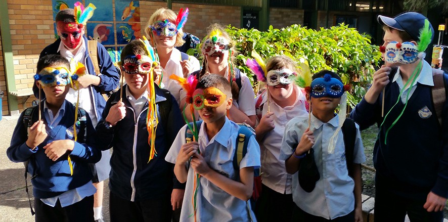 students wearing masks
