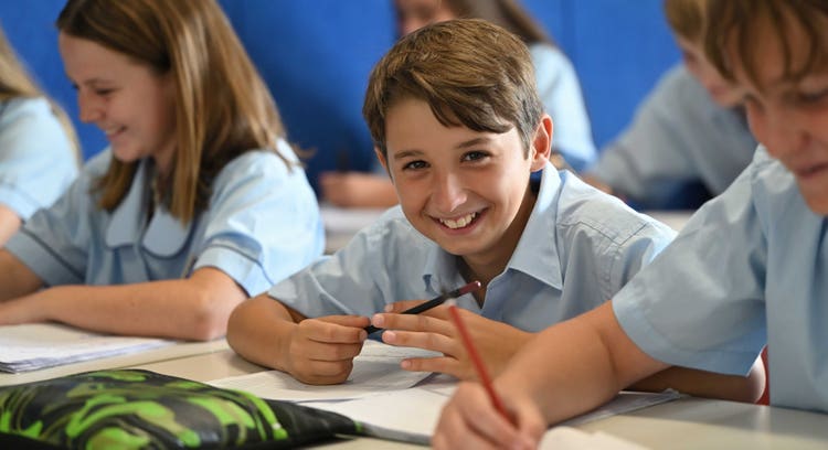 Student in classroom