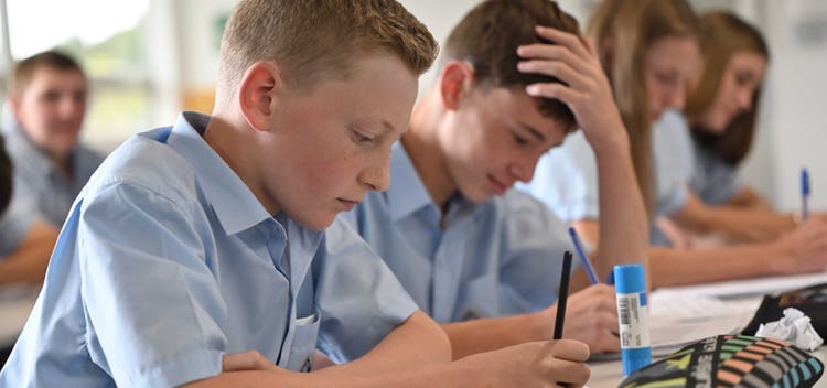 student in classroom