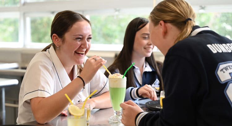 Students drinking sodas